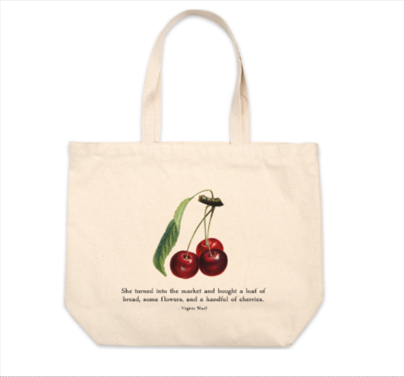 Virginia Woolf Literary Oversized Cotton Canvas Tote Bag