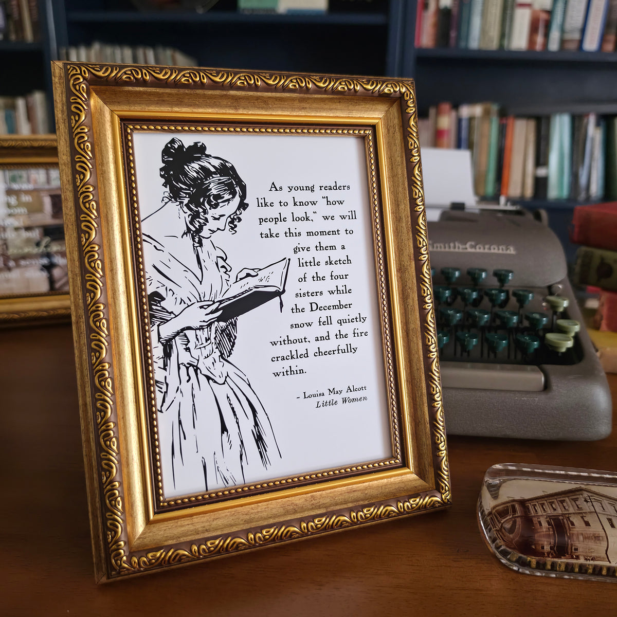 Little Women Reading – 5×7 Art Print