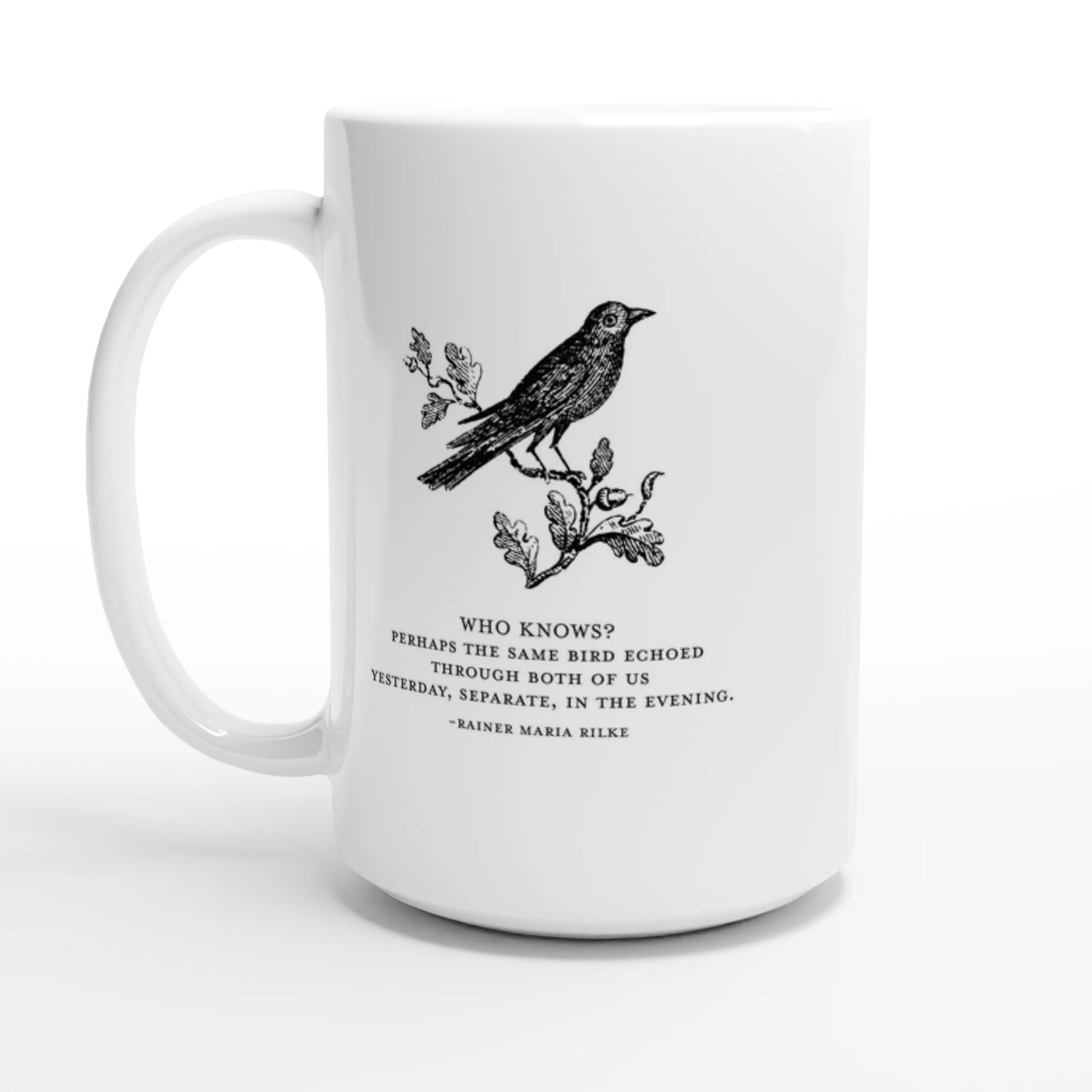 Literary coffee mug with Rilke quote