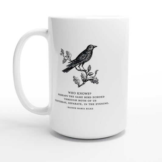 Literary coffee mug with Rilke quote