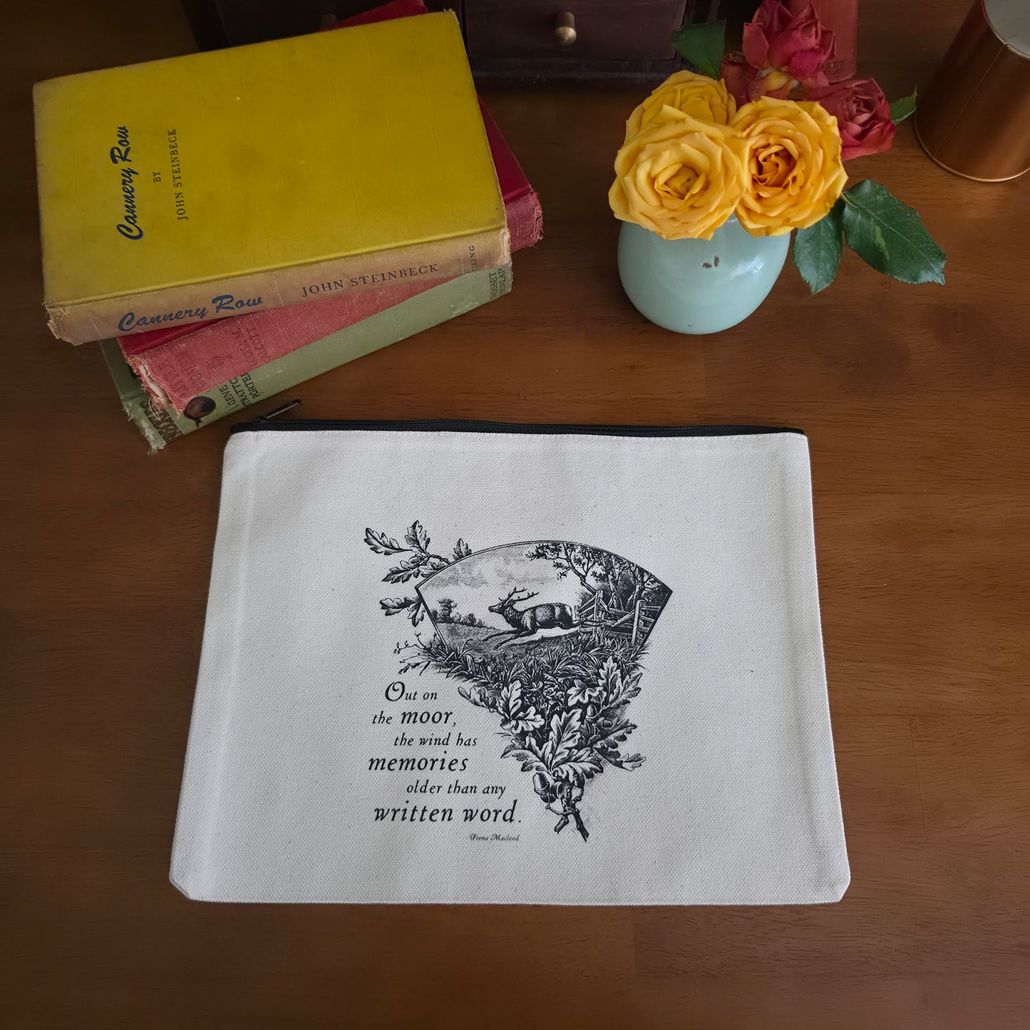 Out on the Moor Cotton Canvas Zipper Pouch - Large