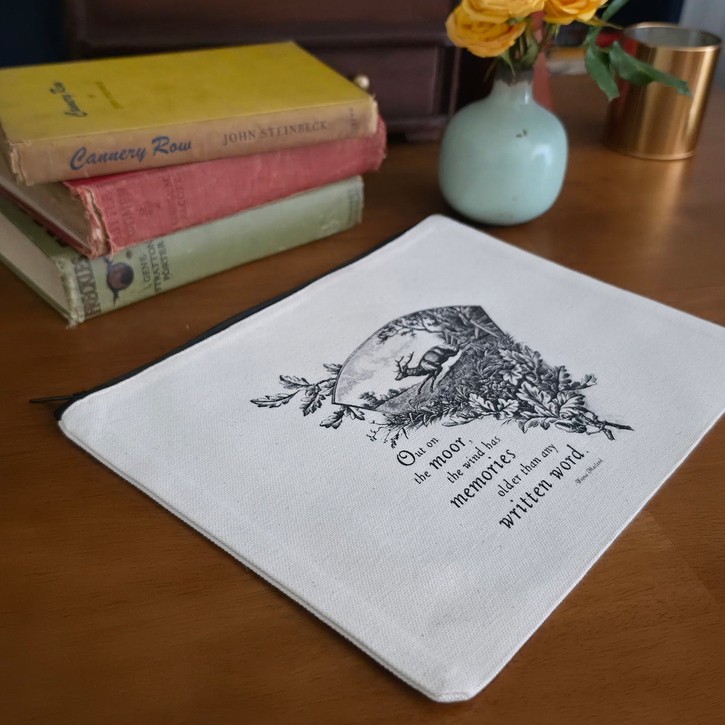 Out on the Moor Cotton Canvas Zipper Pouch - Large