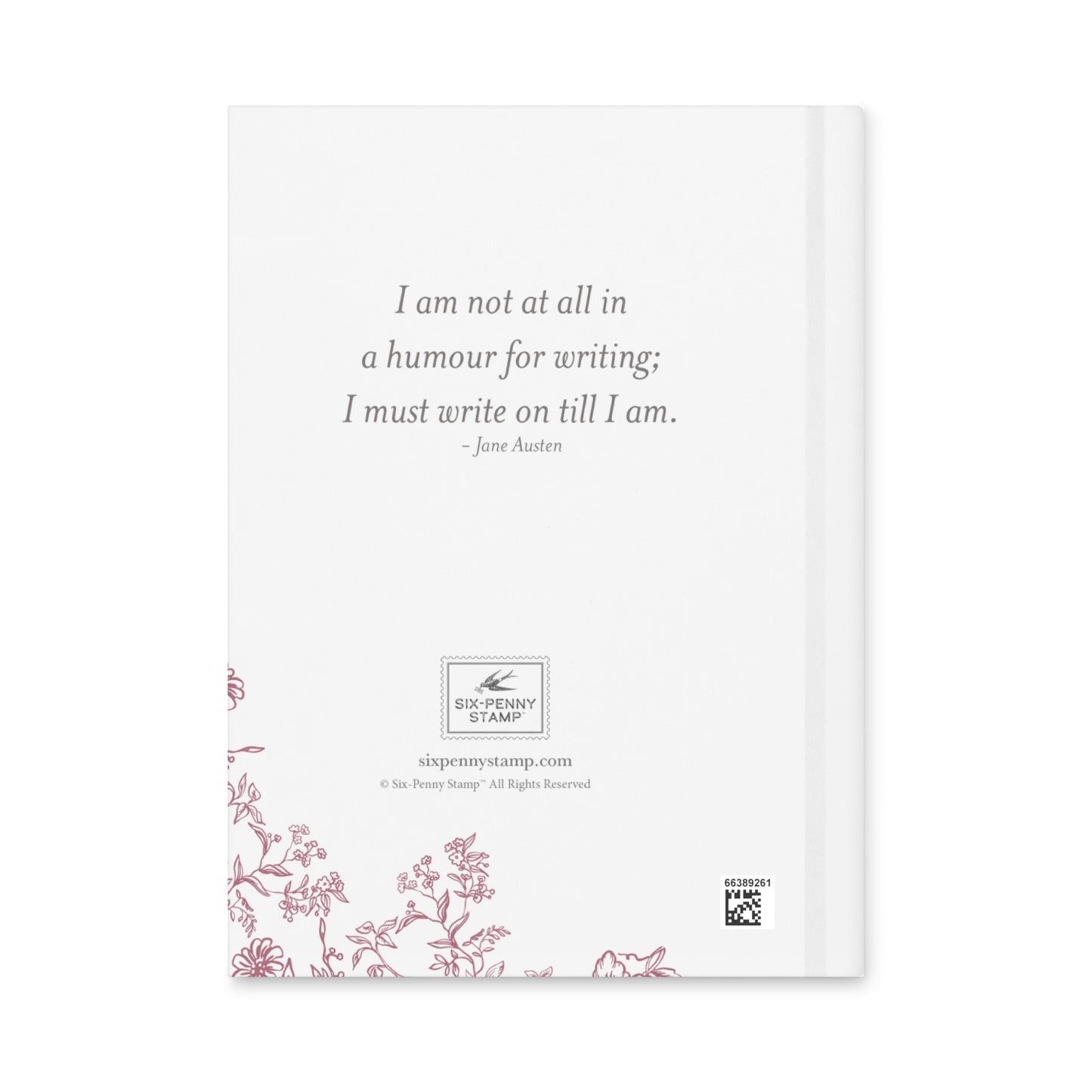Hardcover journal with burgundy French toile floral pattern and centered title “Unpublished Notes on Matters of Interest”