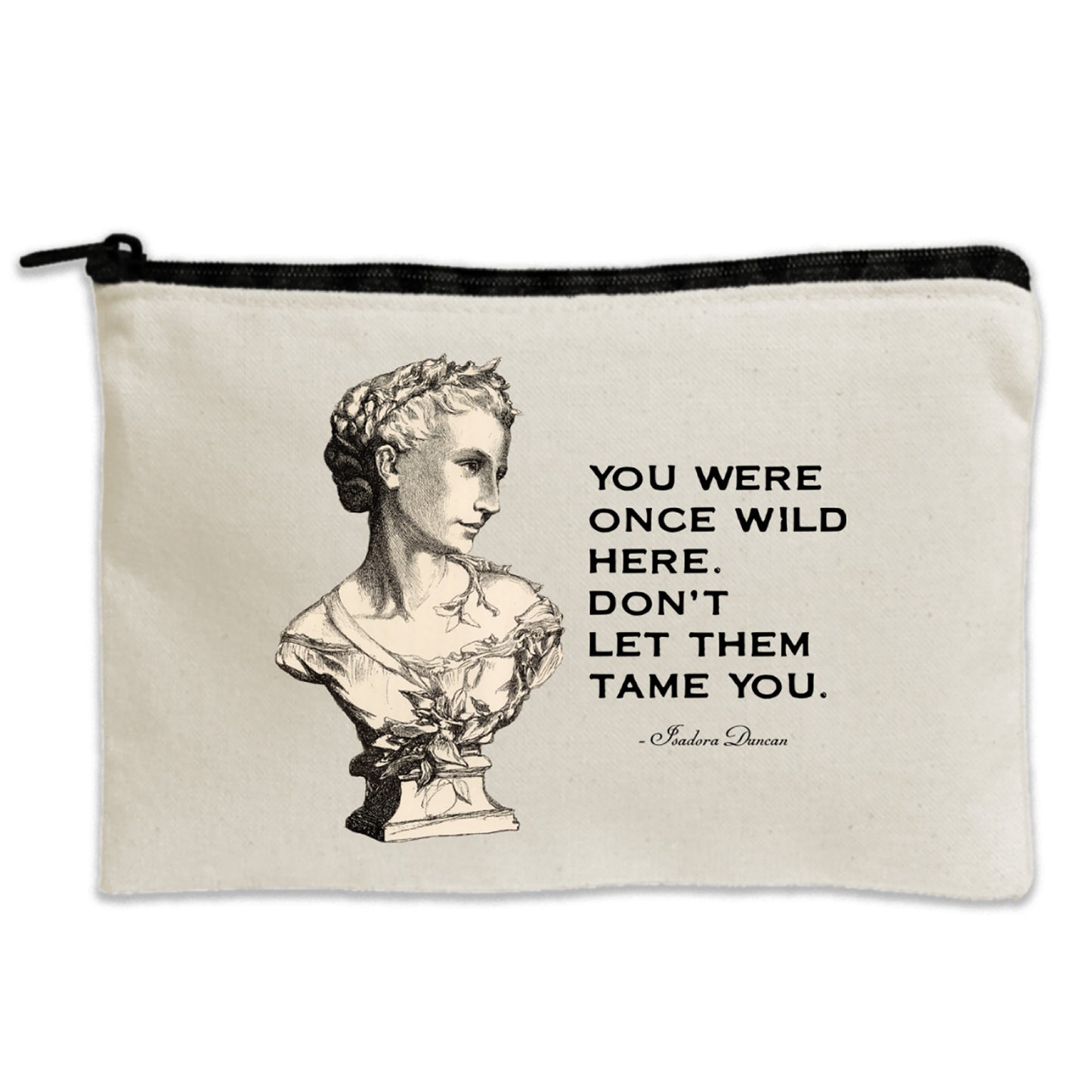 Wild Here Cotton Canvas Zipper Pouch