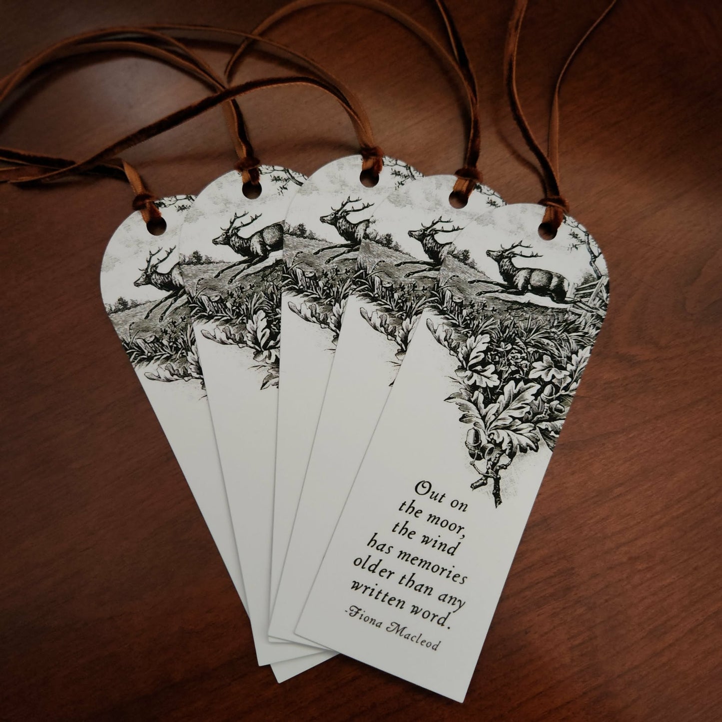 Literary Quote Bookmark with Velvet Ribbon
