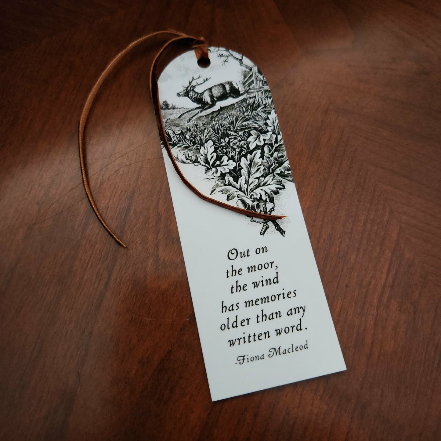 Literary Quote Bookmark with Velvet Ribbon