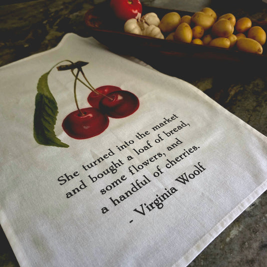 Virginia Woolf Market Tea Towel